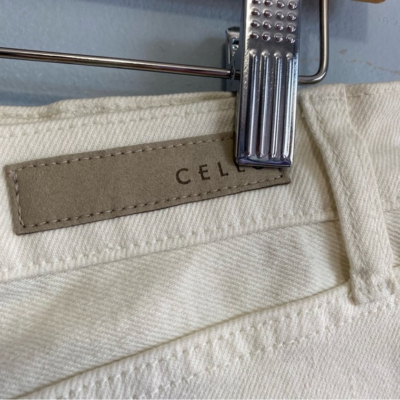 CELLO EFFORTLESSLY CASUAL HIGH RISE RAW HEM MOM SHORTS IVORY New - Picture 5 of 12